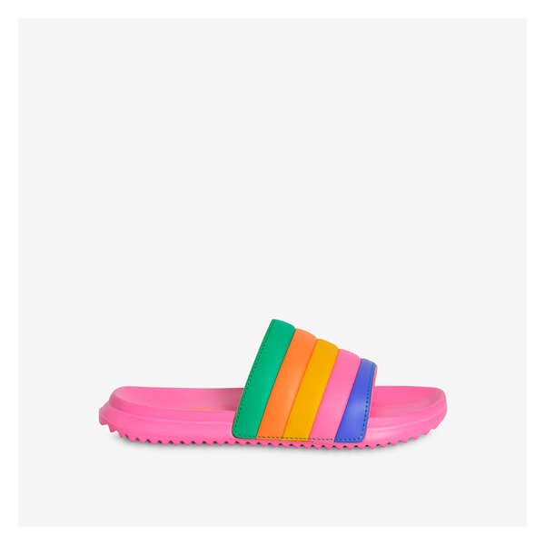 Kid Girls' Slides - Bright Pink