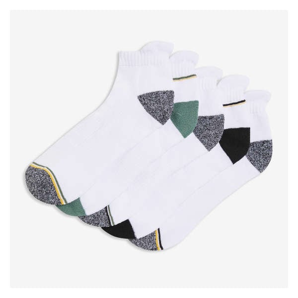 Men's 5 Pack Low-Cut Socks - White