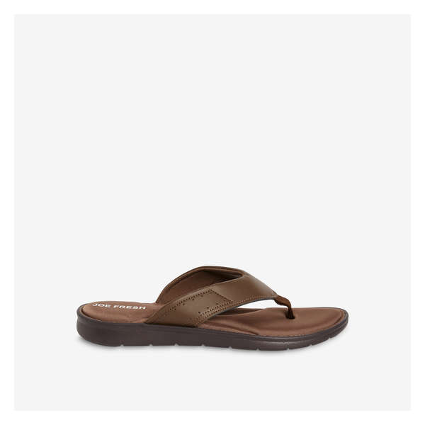 Men's Thong Sandals - Dark Brown
