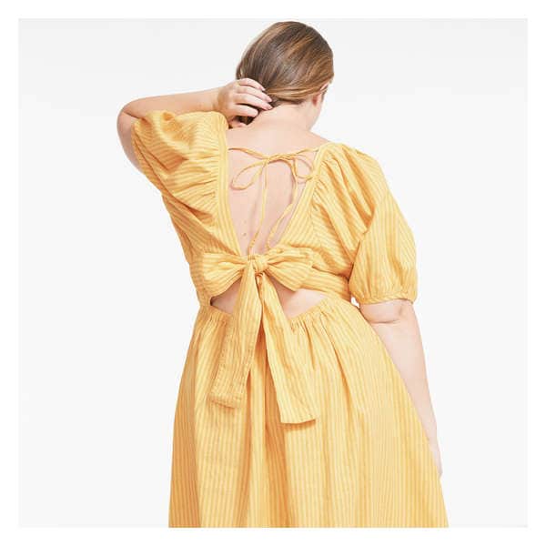 Women+ Sunshine Back-Tie Dress - Pale Yellow