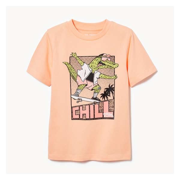 T-shirt imprimé pour garçons - Pêche pâle