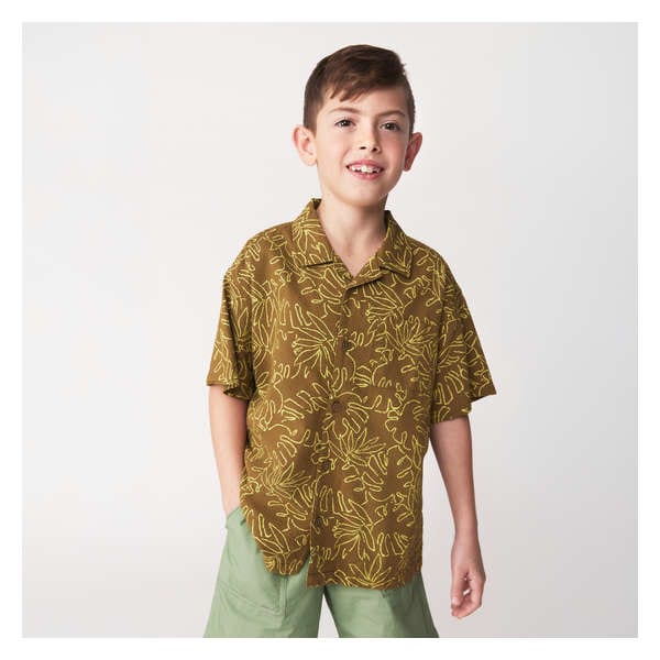 Kid Boys' Woven Shirt - Khaki Brown
