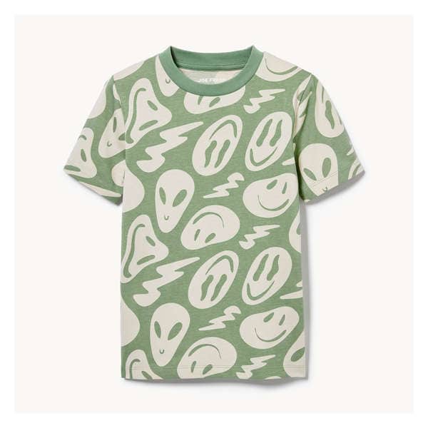 Kid Boys' Printed T-Shirt - Light Olive