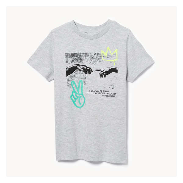 Kid Boys' Michelangelo Graphic T-Shirt - Light Grey Mix