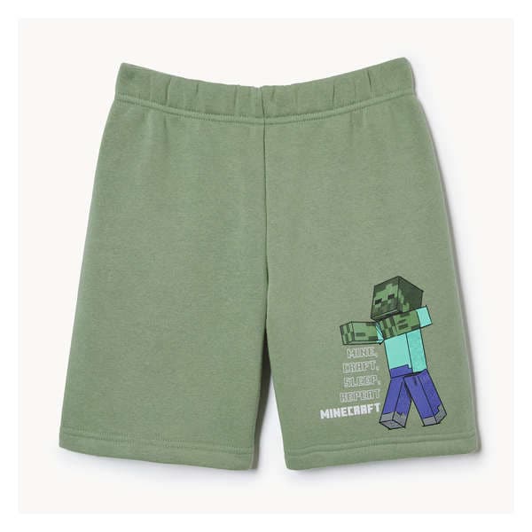 Kid Boys' Minecraft Fleece Short - Green