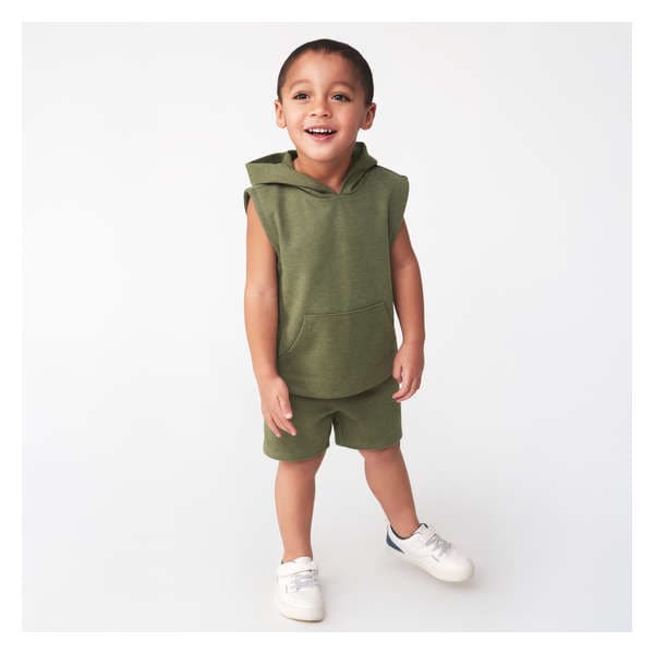 Toddler Boys' Active Sleeveless Hoodie - Olive