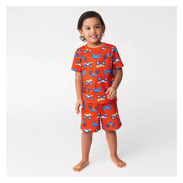 Toddler Boys' Printed Sleep Set - Dark Orange