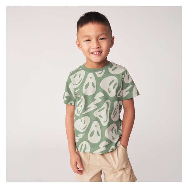 Toddler Boys' Printed T-Shirt - Light Olive
