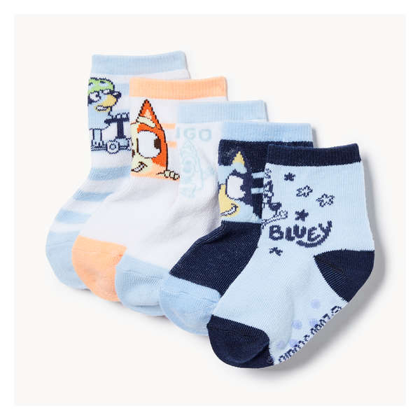 Toddler Boys' 5-Pack Disney Bluey Socks - Blue