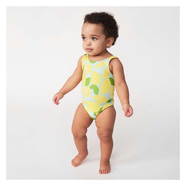 Maillot de bain imprimé pour bébés filles - Turquoise Pâle