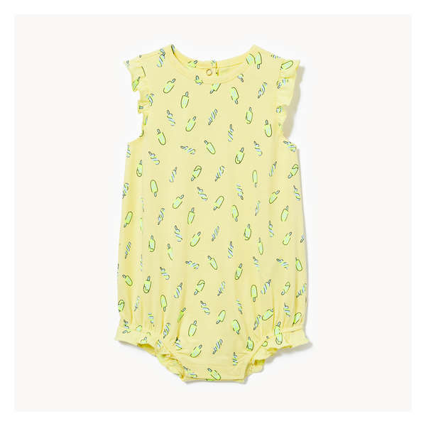 Baby Girls' Ruffle Romper - Pale Yellow