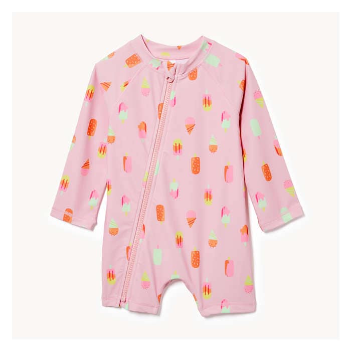 Baby Girls' Rash Guard Swimsuit