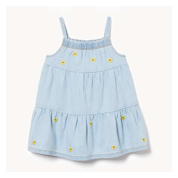 Baby Girls' Denim Dress - Powder Blue
