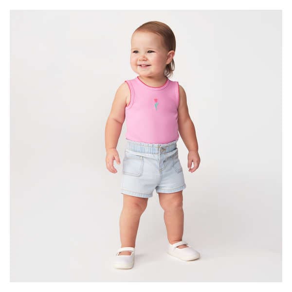 Cache-couche cami pour bébés filles - Rose Vif