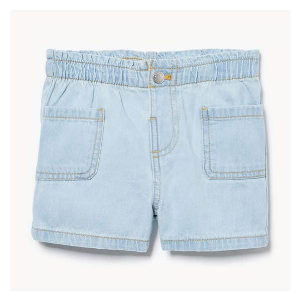 Baby Girls' Denim Paperbag Shorts - Powder Blue