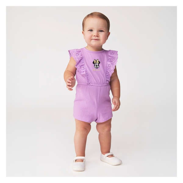 Baby Girls' Disney Minnie Mouse Romper - Purple