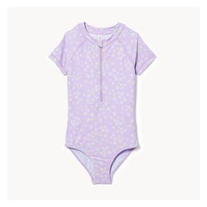 Kid Girls' Rash Guard Swimsuit - Lilac
