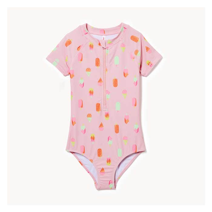 Kid Girls' Rash Guard Swimsuit