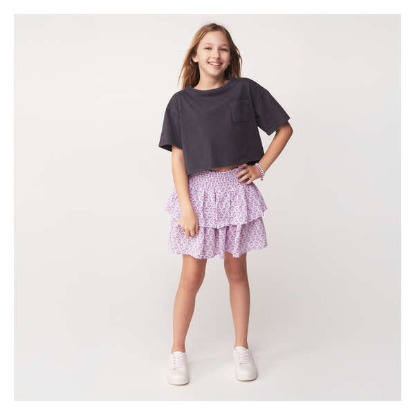 Kid Girls' Crop Tee - Charcoal