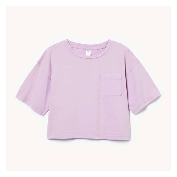 Kid Girls' Crop Tee - Dark Lavender