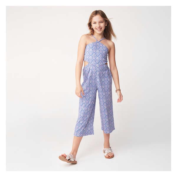 Kid Girls' Cutout Romper - Dusty Blue