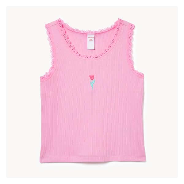 Kid Girls' Rib Tank - Bright Pink