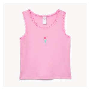 Kid Girls' Rib Tank - Bright Pink