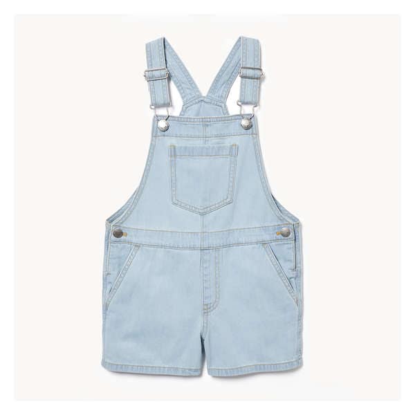 Kid Girls' Denim Short Overall - Powder Blue