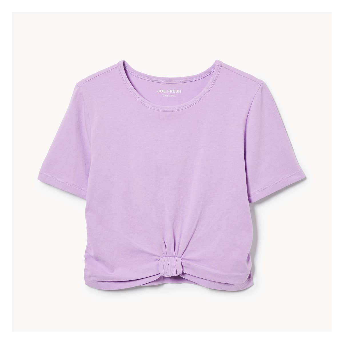 Kid Girls' Knotted T-Shirt in Dark Lavender from Joe Fresh