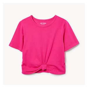 Kid Girls' Knotted T-Shirt - Magenta