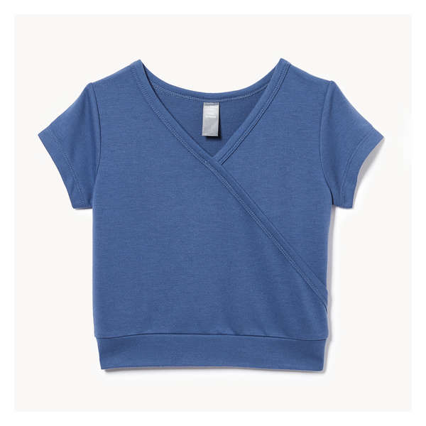 Kid Girls' Active Wrap T-Shirt - Navy