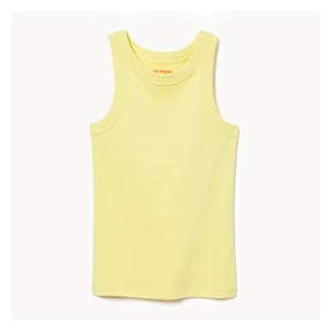 Kid Girls' Rib Tank - Pale Yellow