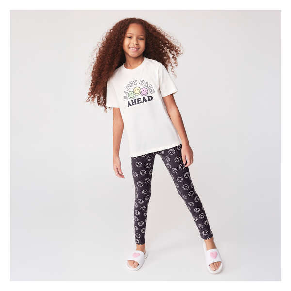 Kid Girls' Printed Legging - Charcoal