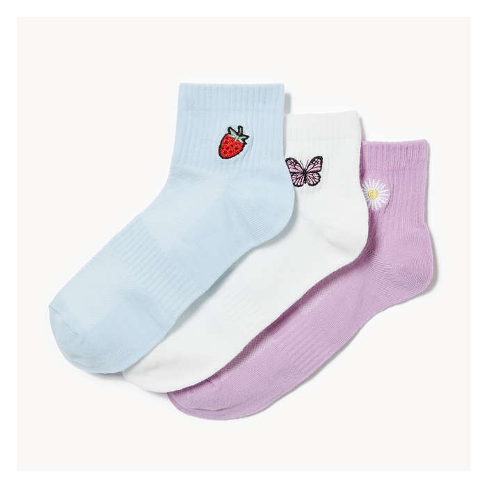 Kid Girls' 3-Pack Anklets - Multi
