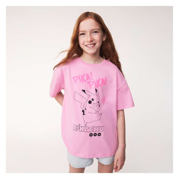 Kid Girls' Pokémon Graphic T-Shirt - Dark Pink