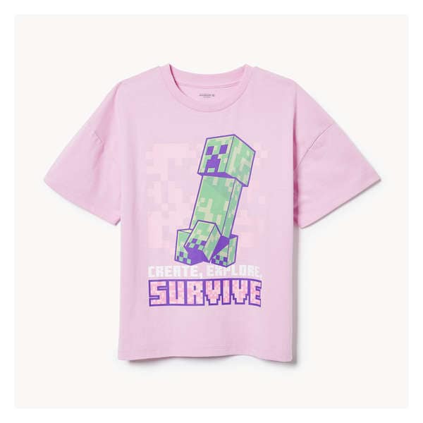 Kid Girls' Minecraft T-Shirt - Lavender