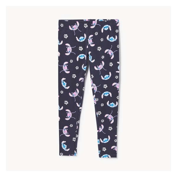 Kid Girls' Disney Stitch & Angel Legging - Dark Blue