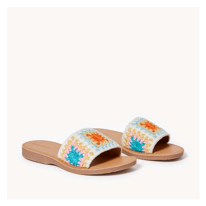 Kid Girls' Crochet Strap Slides - Multi