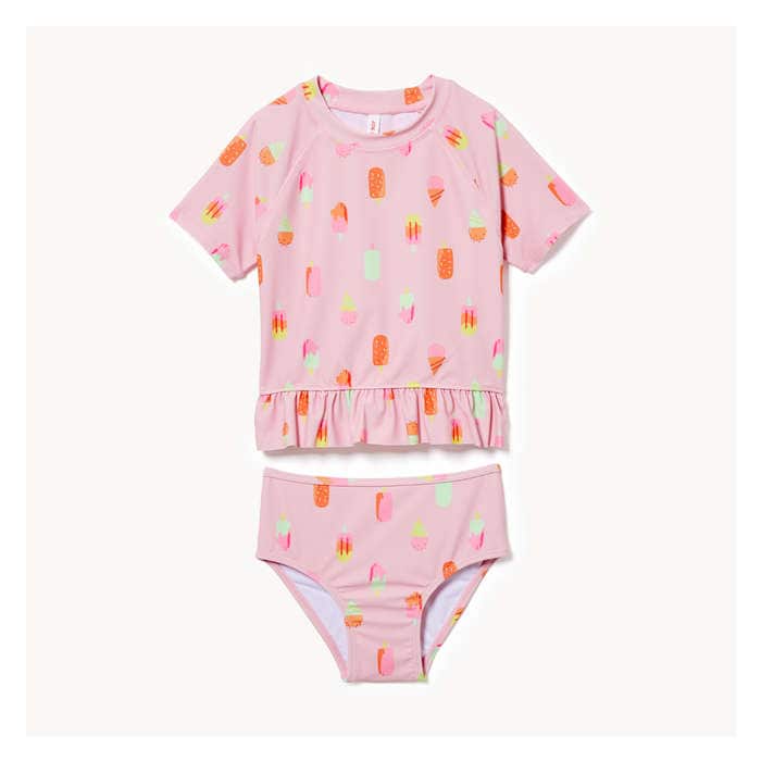 Toddler Girls' 2-Piece Rash Guard Set