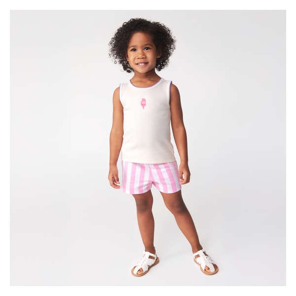 Toddler Girls' Rib Tank - Off White