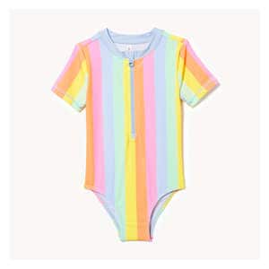 Toddler Girls' Rash Guard Swimsuit - Light Neon Pink