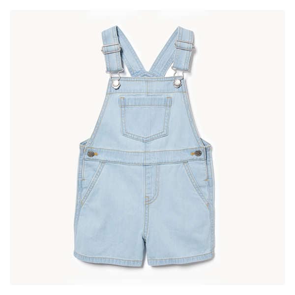 Toddler Girls' Denim Short Overall - Powder Blue