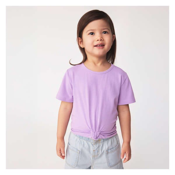 Toddler Girls' Knotted T-Shirt - Dark Lavender