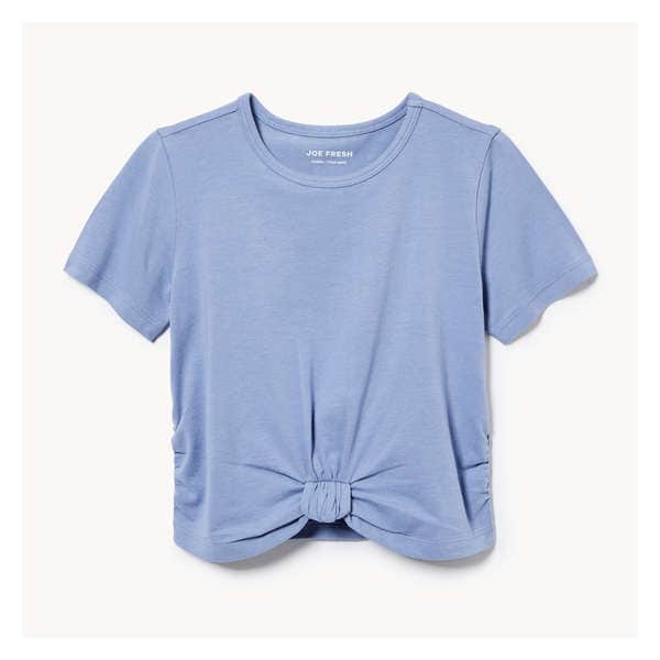 Toddler Girls' Knotted T-Shirt - Dusty Blue