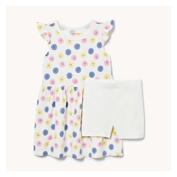 Toddler Girls' Printed Dress & Short Set - Off White