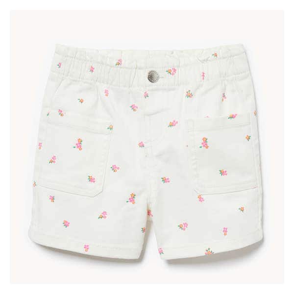 Toddler Girls' Paper bag Short - Off White