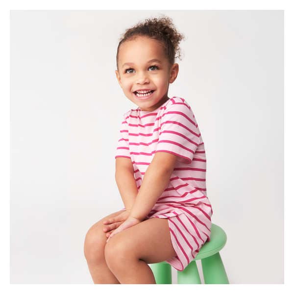 T-shirt à rayures pour petites filles - Rose Pâle