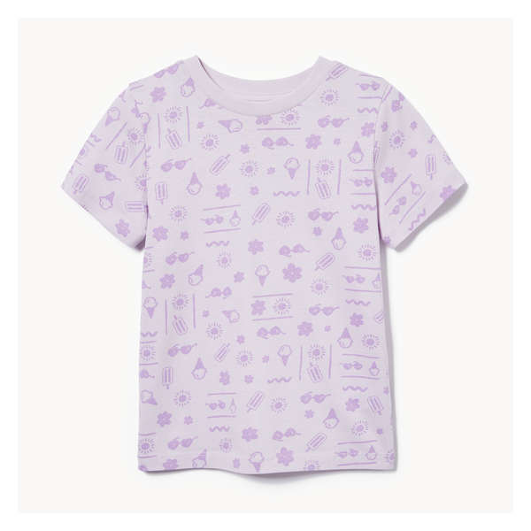 T-shirt imprimé pour petites filles - LAVANDE POUSSIEREUSE