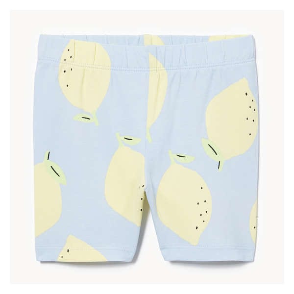 Toddler Girls' Printed Bike Short - Pale Blue