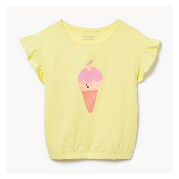 Toddler Girls' Elastic Hem T-Shirt - Pale Yellow